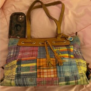 Vintage Dooney & Bourke picnic shoulder bag some wear & tear, still looks great